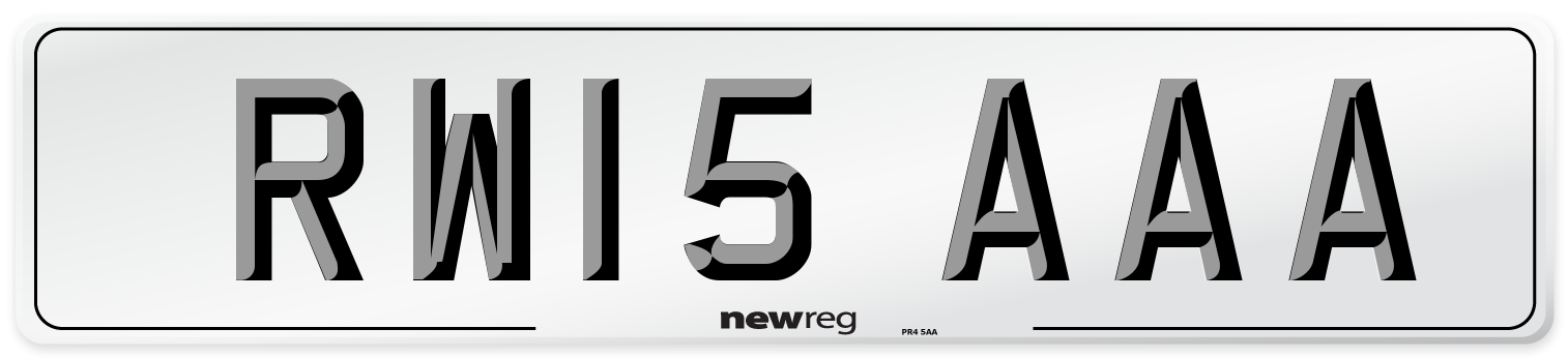 RW15 AAA Number Plate from New Reg